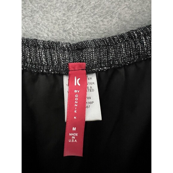 IC By Connie K Pants Womens Medium Black Linen Blend Pull On Wide Leg Made USA - Picture 4 of 11